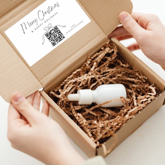 50 Personalized Christmas QR Code Large Stickers - Picture 5 of 6